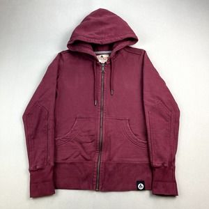 American Giant Hoodie Sweatshirt Womens Medium Maroon Red Full Zip Heavyweight